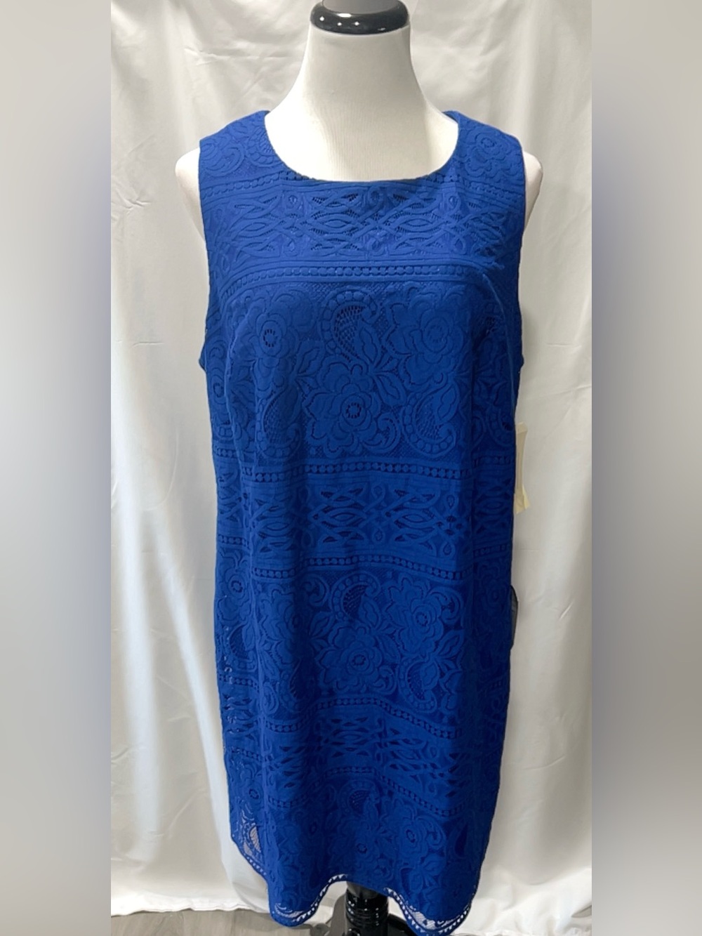Eliza J Women Blue Lace Sheath Dress Size 14W NWT Cocktail Wedding Guest Party